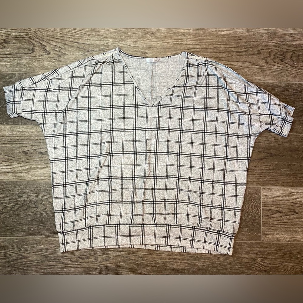 Retrology open shoulder rhinestones plaid shirt women’s size xl